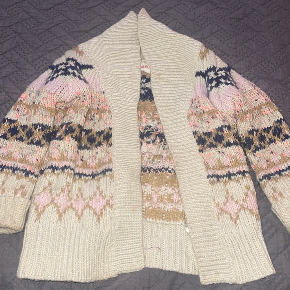 Toddler sweater brown and pink